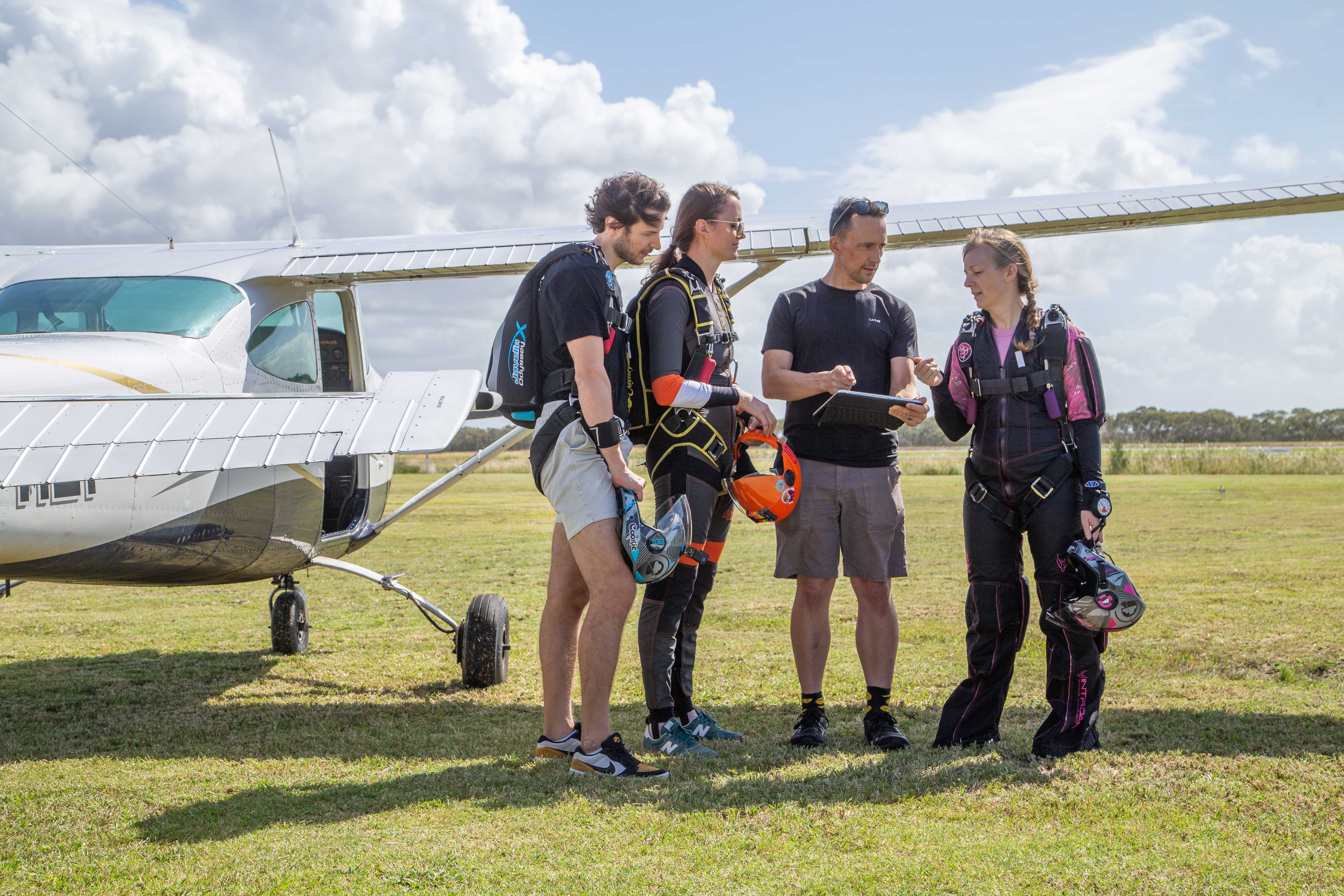 Skydivers by Plane